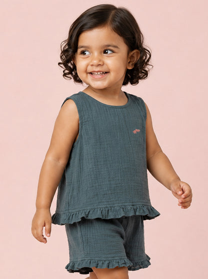 The Check This Out Coord Set for Girls (Blue)
