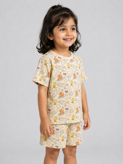 Colour Me Nightsuit for Girls | With Free Washable Markers