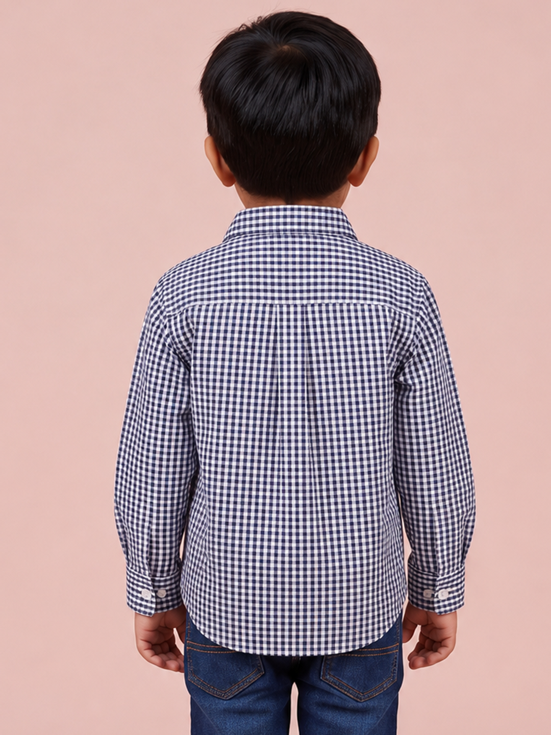 The Little Checkmate Shirt in Navy Blue