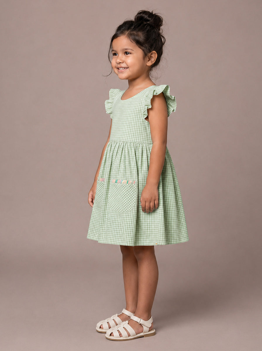 Bow and Pop Dress (Green)