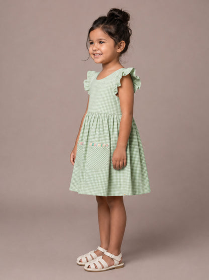 Bow and Pop Dress (Green)