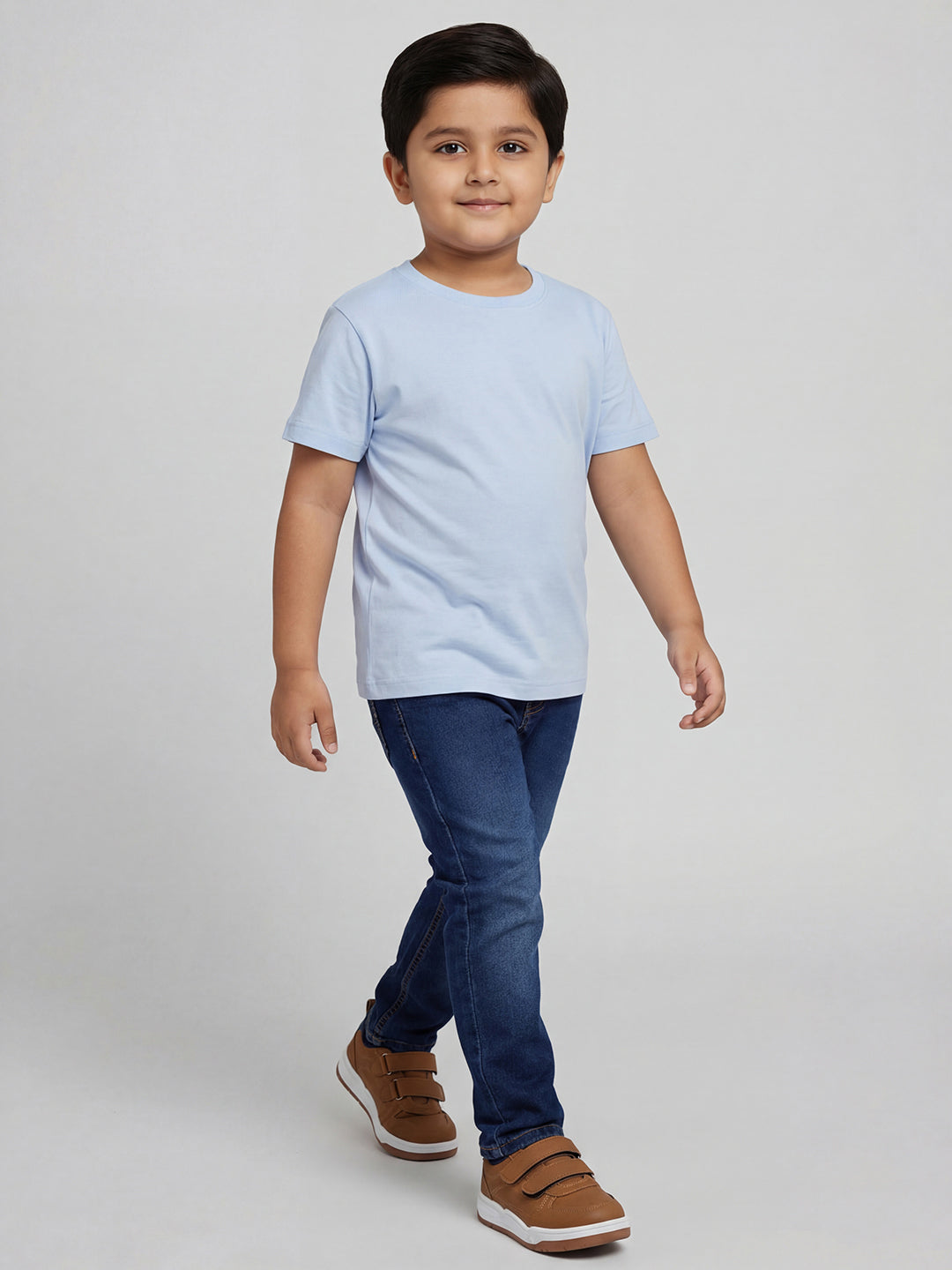 Indigo Cotton Slim Fit Stretchable Jeans for Boys
