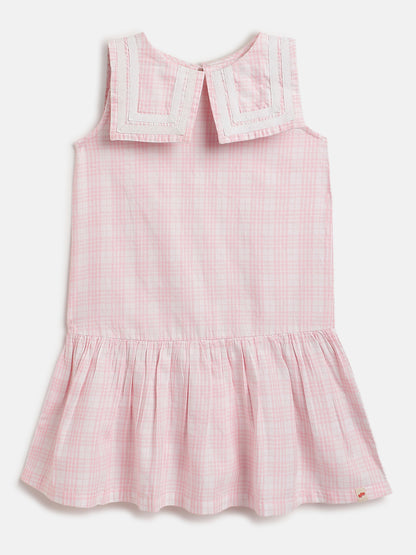 Pink 100% Cotton Peter Pan Collar Dress
