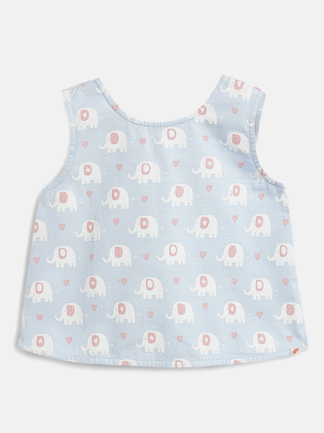 Light blue 100% Cotton Cross Back Sleeveless Top