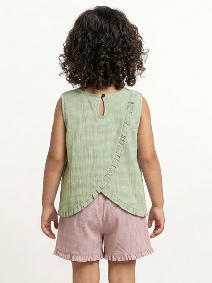 The Check This Out Coord Set for Girls (Pink and Green)