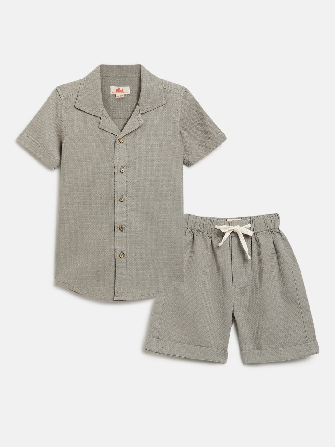 Olive 100% Cotton Waffle Textured Coord Set