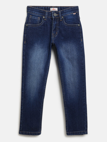 Indigo Cotton Slim Fit Stretchable Jeans for Boys