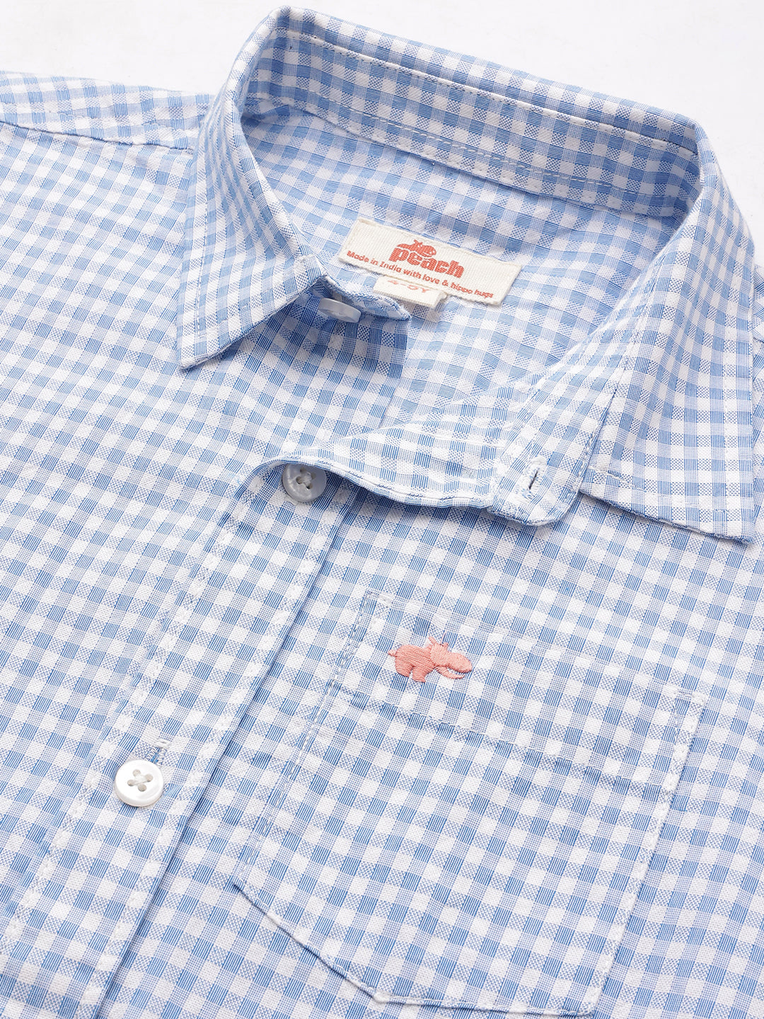 The Little Checkmate Shirt in Sky Blue