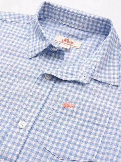 The Little Checkmate Shirt in Sky Blue