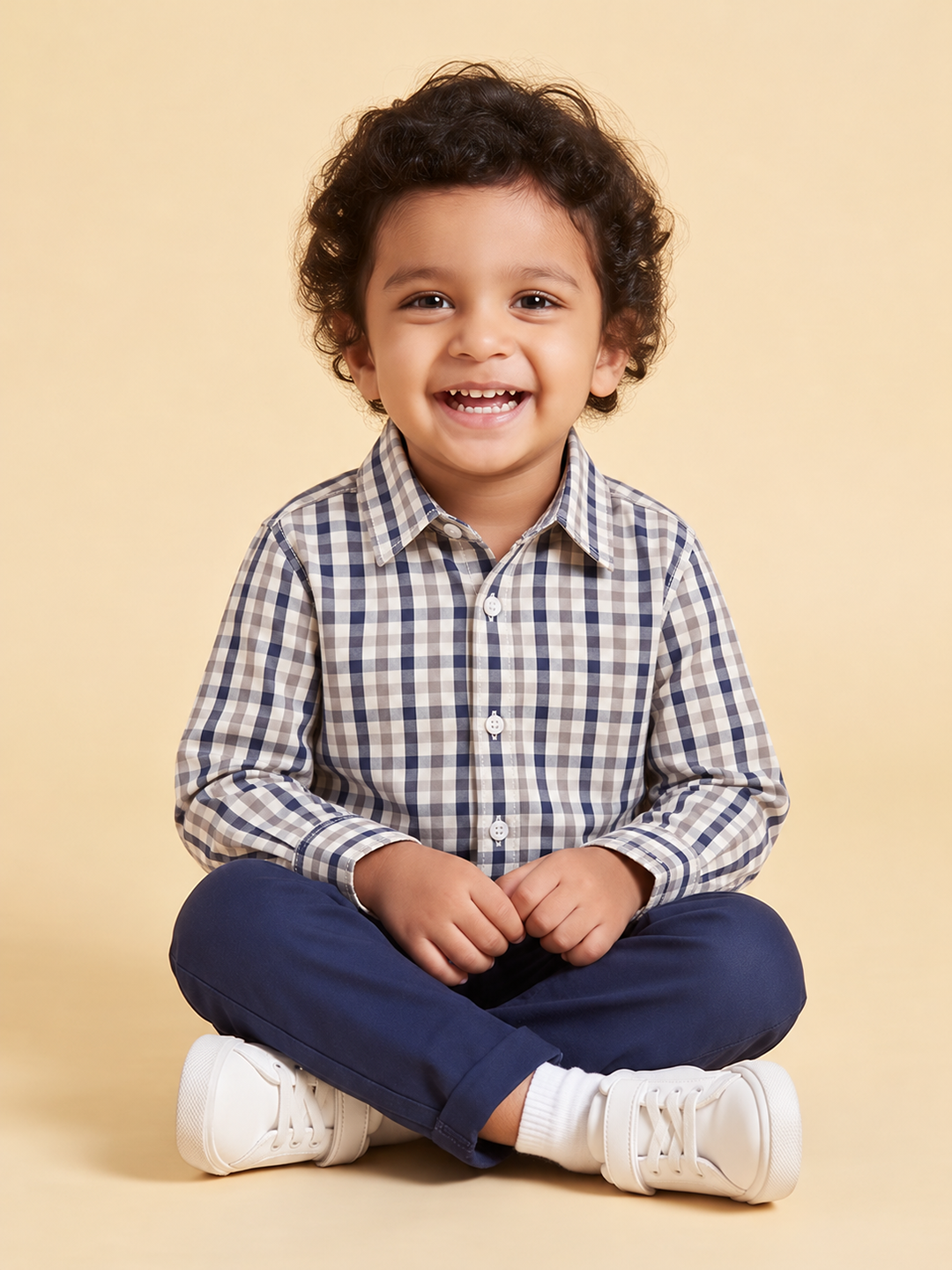 The Picnic Checks Shirt in Navy Blue and Grey