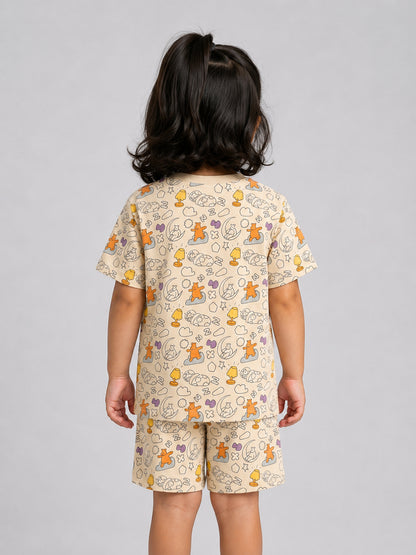 Colour Me Nightsuit for Girls | With Free Washable Markers