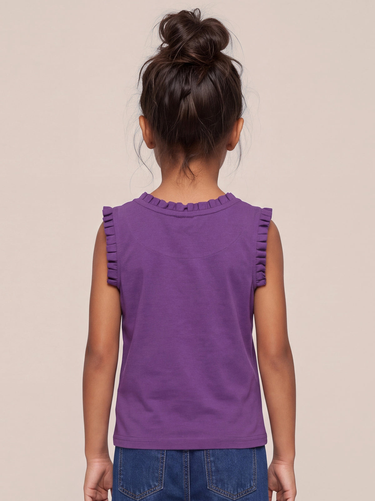 Dainty Frill T-shirt in Purple for Girls