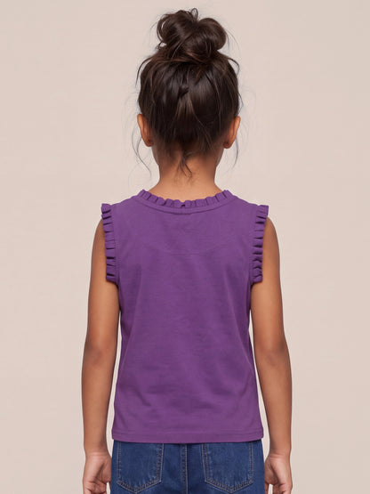 Dainty Frill T-shirt in Purple for Girls