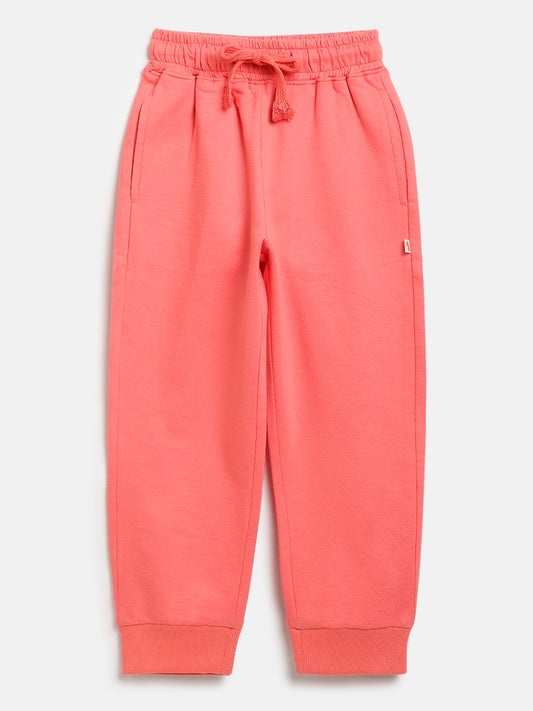 Pink Pop Cotton Joggers for Girls