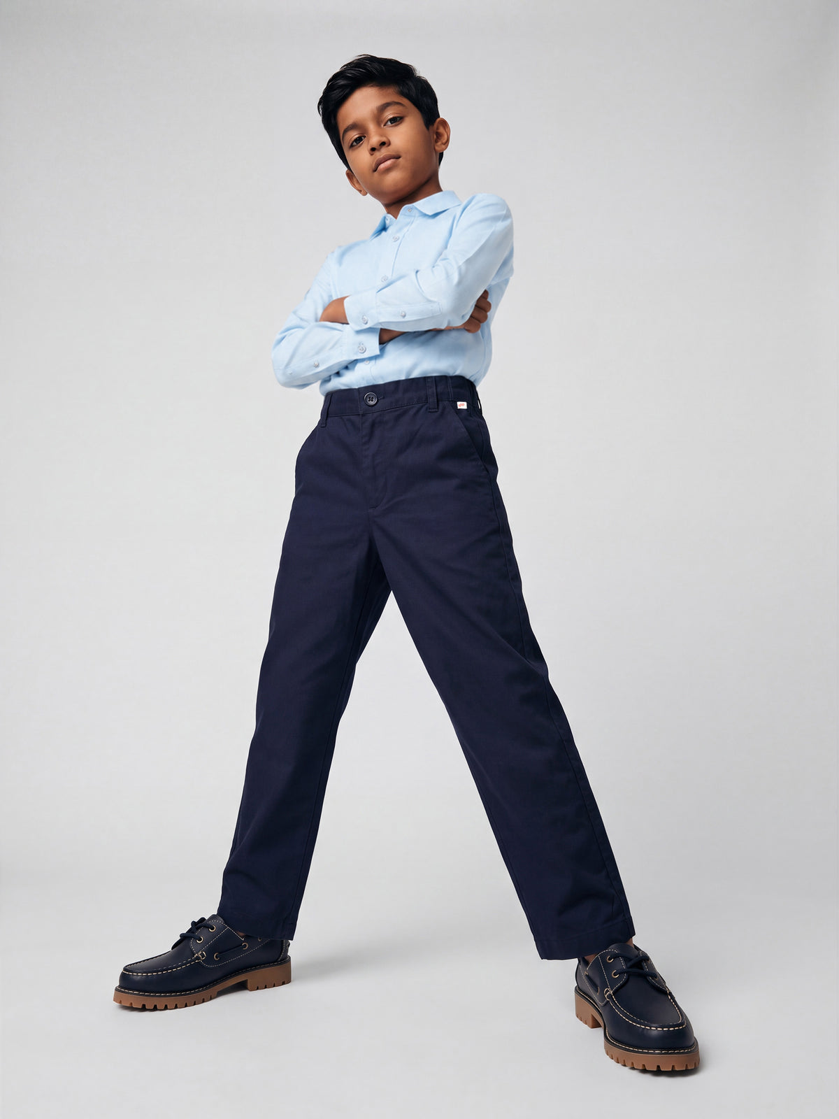 Wardrobe Essential Formal Trousers for Boys in Navy Blue