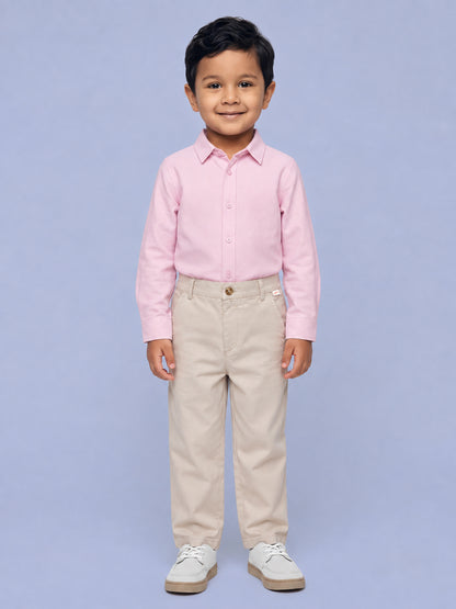 Wardrobe Essential Formal Trousers for Boys in Beige
