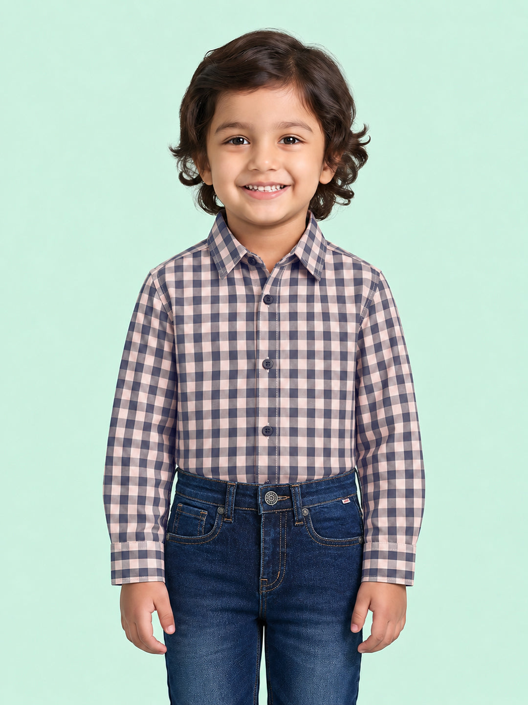 The Picnic Checks Shirt in Pink and Navy Blue