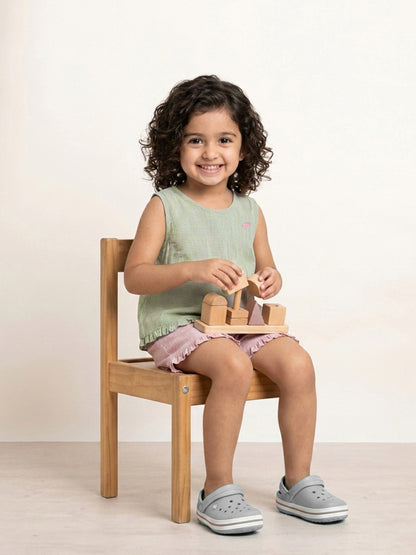 The Check This Out Coord Set for Girls (Pink and Green)