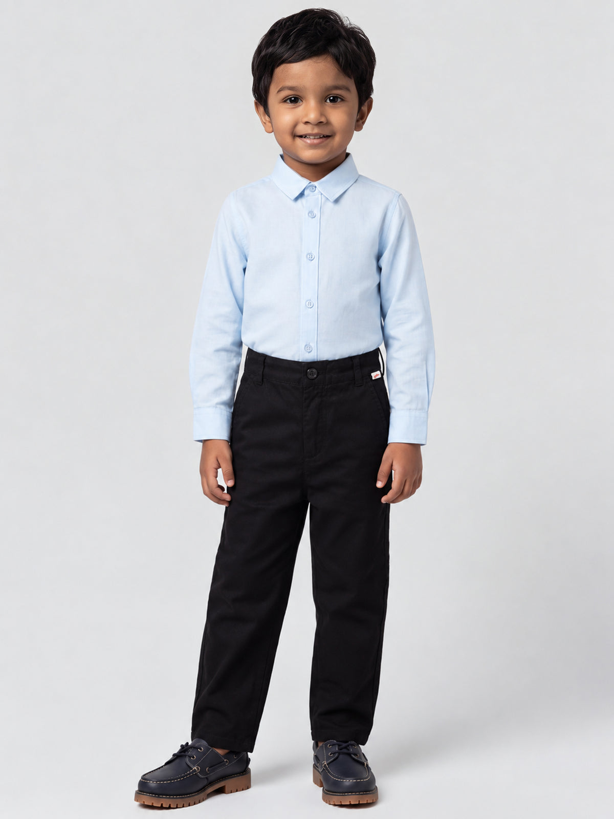 Wardrobe Essential Formal Trousers for Boys in Black