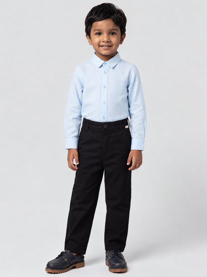 Wardrobe Essential Formal Trousers for Boys in Black