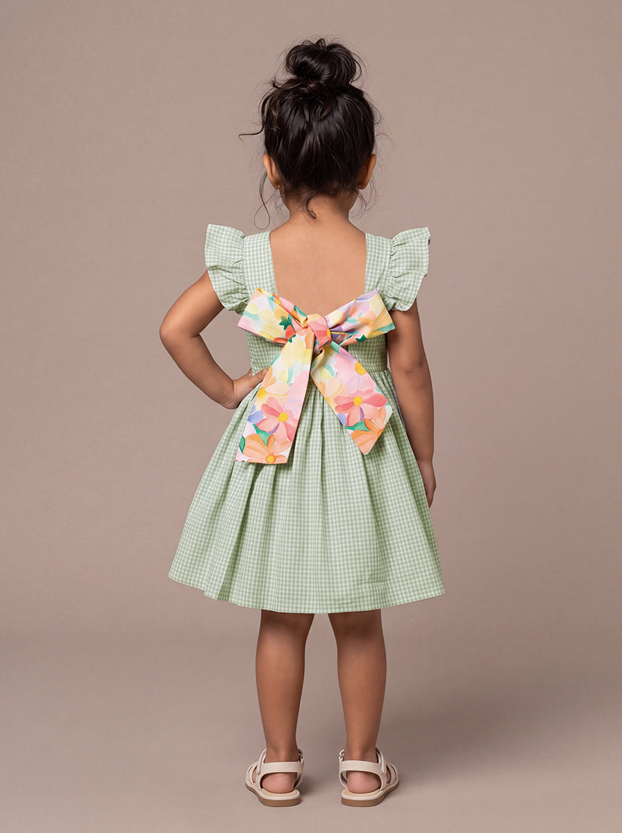 Bow and Pop Dress (Green)