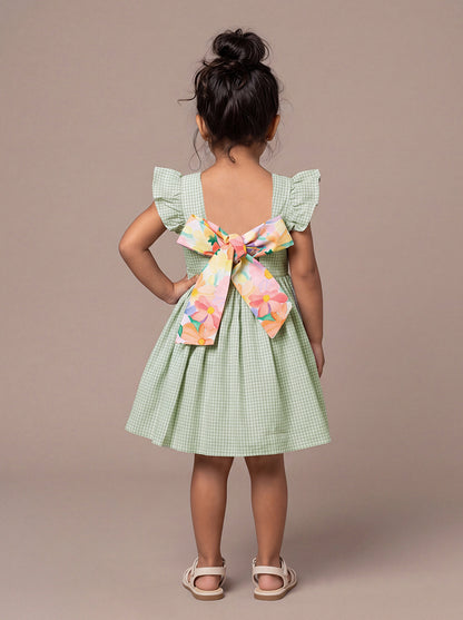 Bow and Pop Dress (Green)