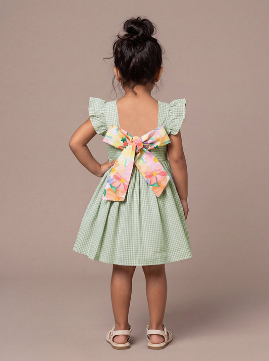 Bow and Pop Dress (Green)
