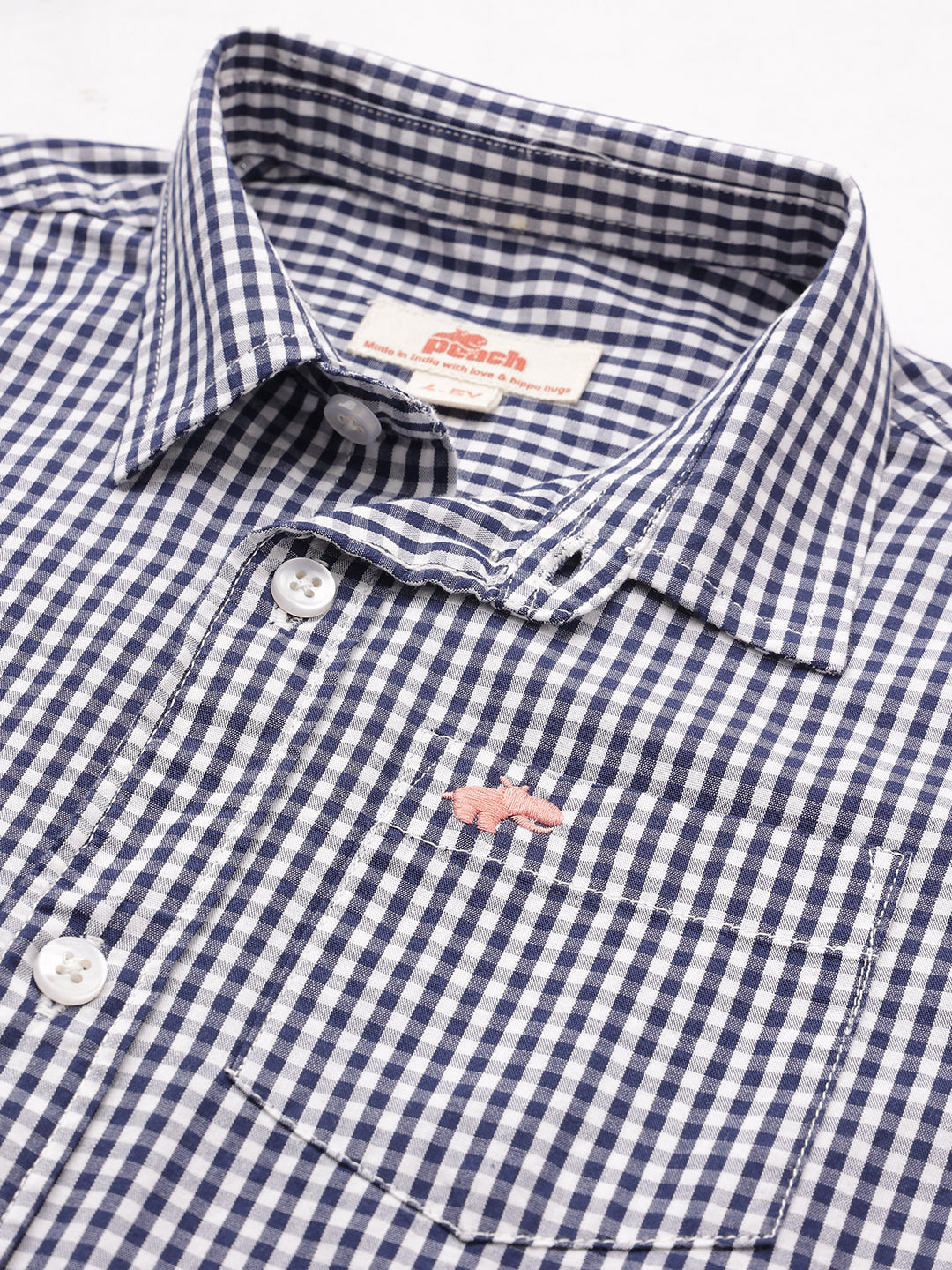 The Little Checkmate Shirt in Navy Blue