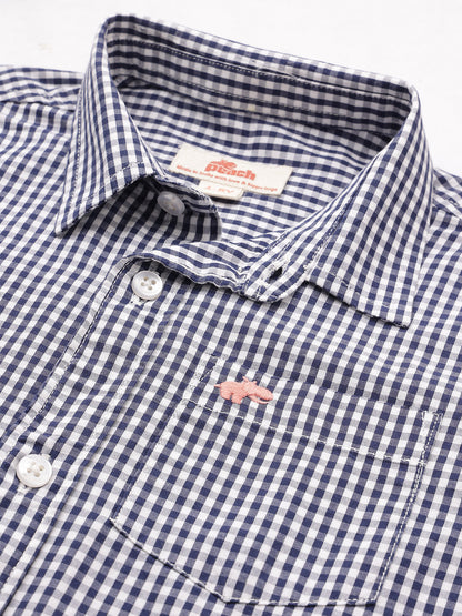 The Little Checkmate Shirt in Navy Blue