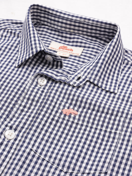The Little Checkmate Shirt in Navy Blue