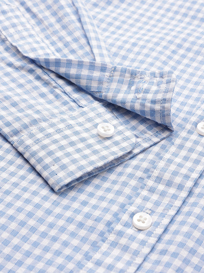 The Little Checkmate Shirt in Sky Blue