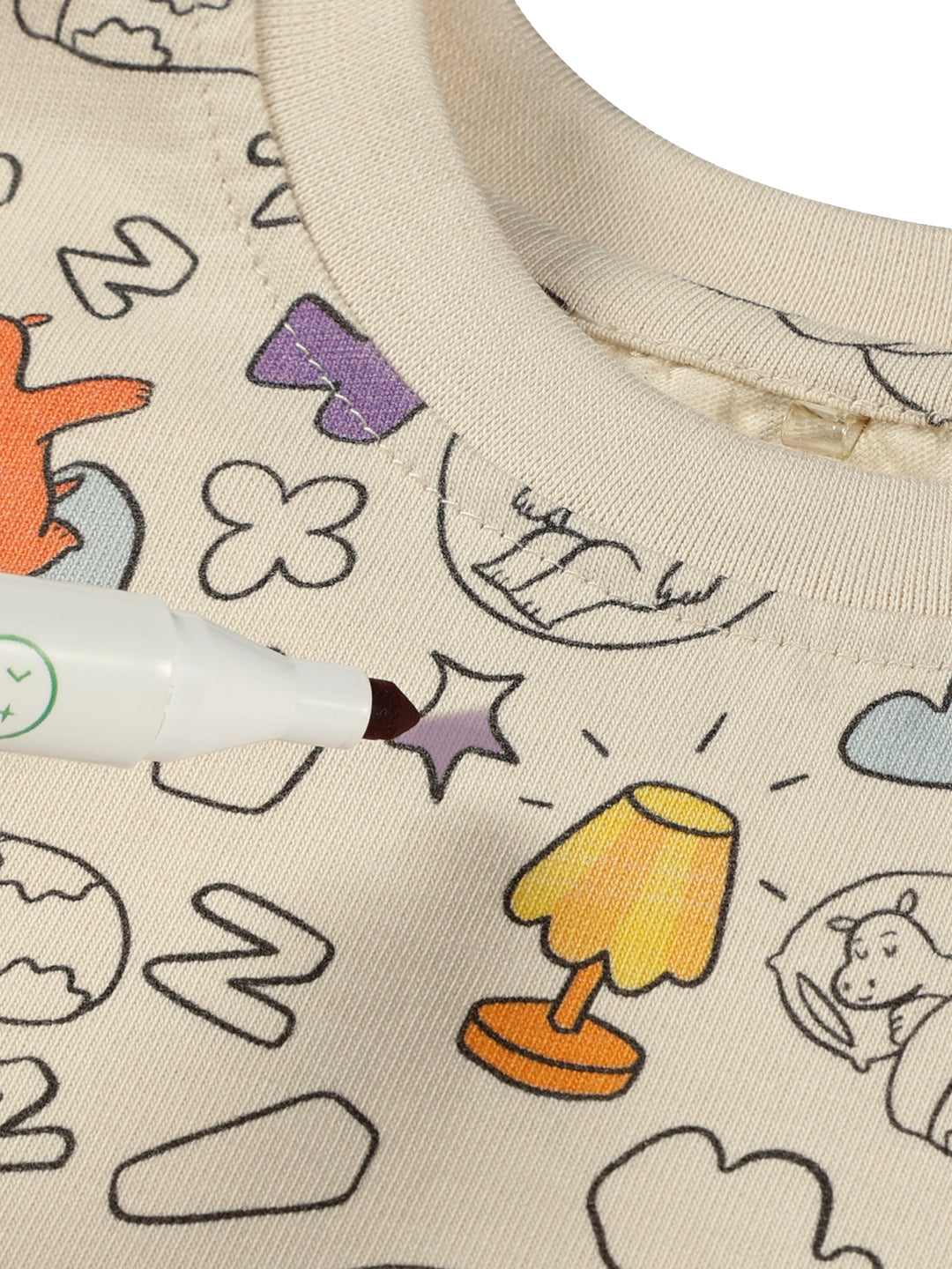Colour Me Nightsuit for Girls | With Free Washable Markers