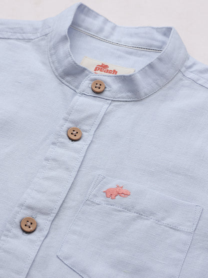The Timeless Roll-up Sleeve Shirt for Boys (Blue)