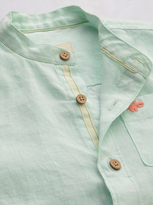 The Timeless Roll-up Sleeve Shirt for Boys (Green)