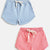 Everyday Basics: Value Pack of 2 100% Cotton Shorts For Girls (Pink and Blue)