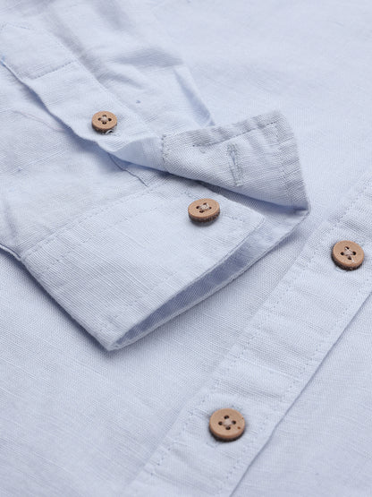 The Timeless Roll-up Sleeve Shirt for Boys (Blue)