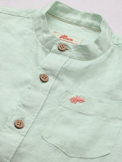The Timeless Roll-up Sleeve Shirt for Boys (Green)