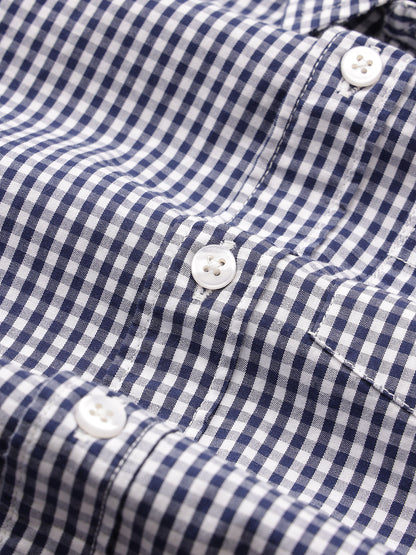 The Little Checkmate Shirt in Navy Blue