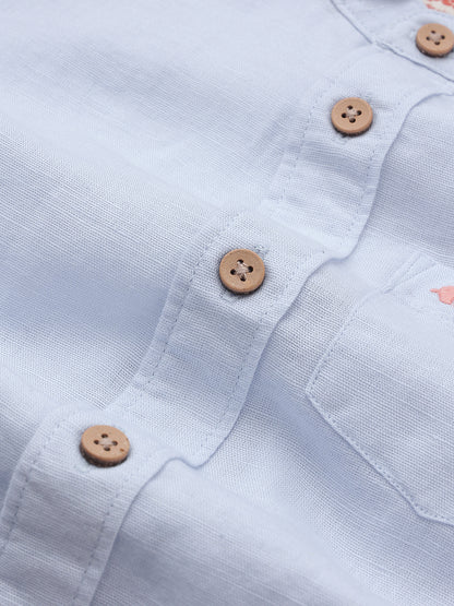 The Timeless Roll-up Sleeve Shirt for Boys (Blue)