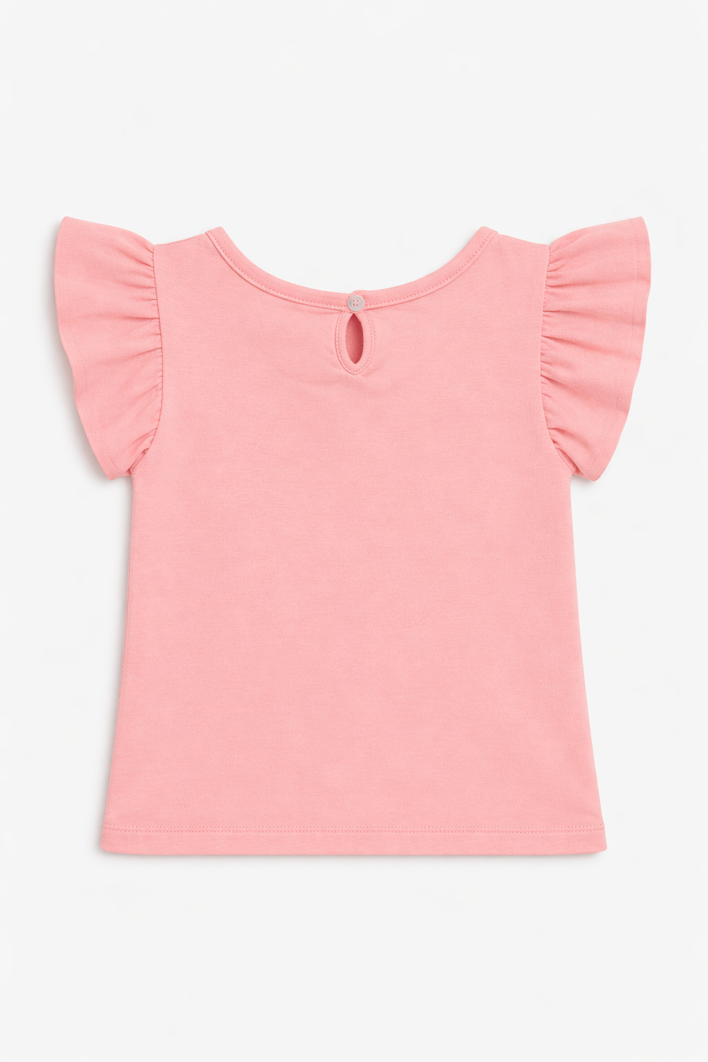 Pink Cotton Frill Sleeves Stretchable Top