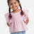 Checked Flounce Sleeve Top for Girls in Red