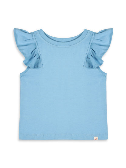 Frill on my Sleeve T-shirt for Girls (Blue)