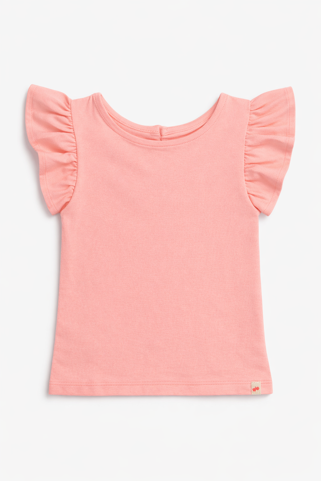 Pink Cotton Frill Sleeves Stretchable Top