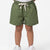 Summer Vibes Striped Shorts for Boys in Olive Green