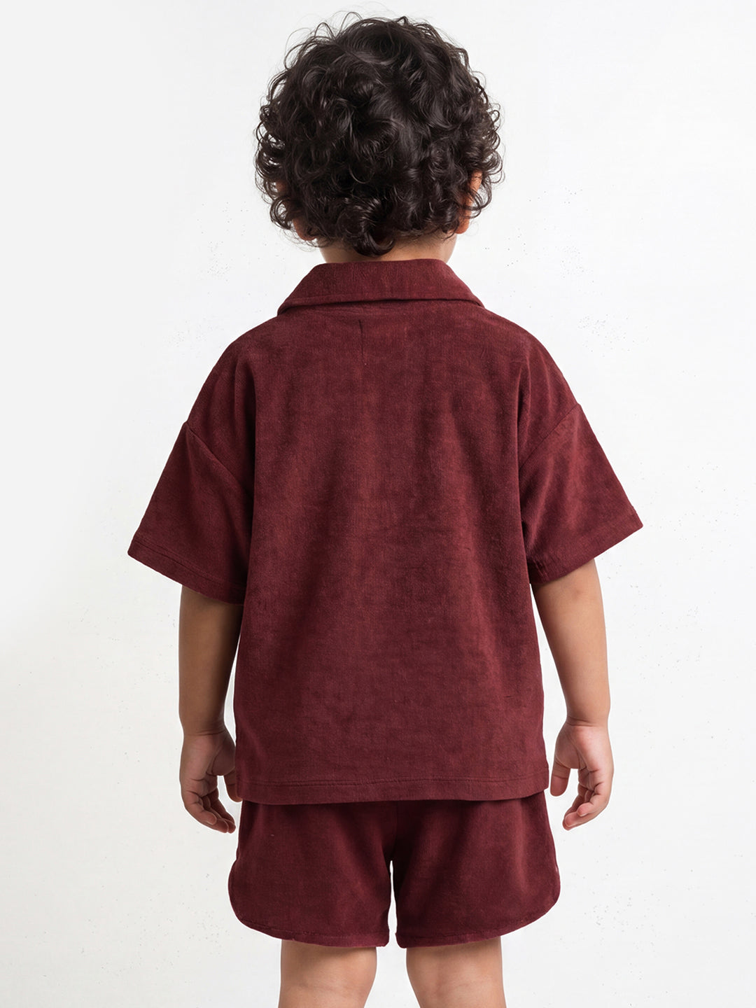 Fun in the Sun Oversized Coord Set for Boys (Maroon)
