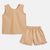 Classic Striped Coord Set for Girls (Beige)