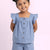 All Occasion Self Textured Coord Set for Girls (Blue)