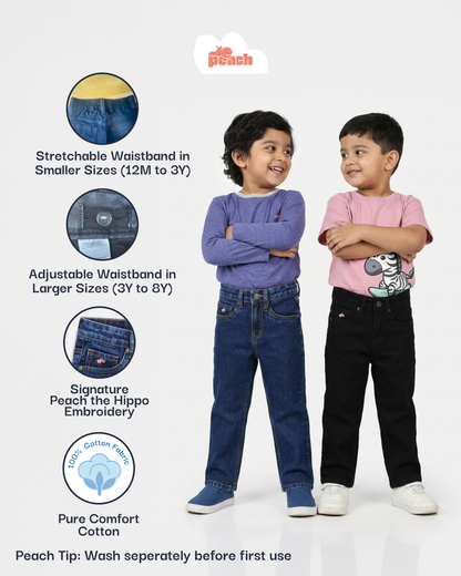 Indigo Cotton Relaxed Fit Jeans for Boys