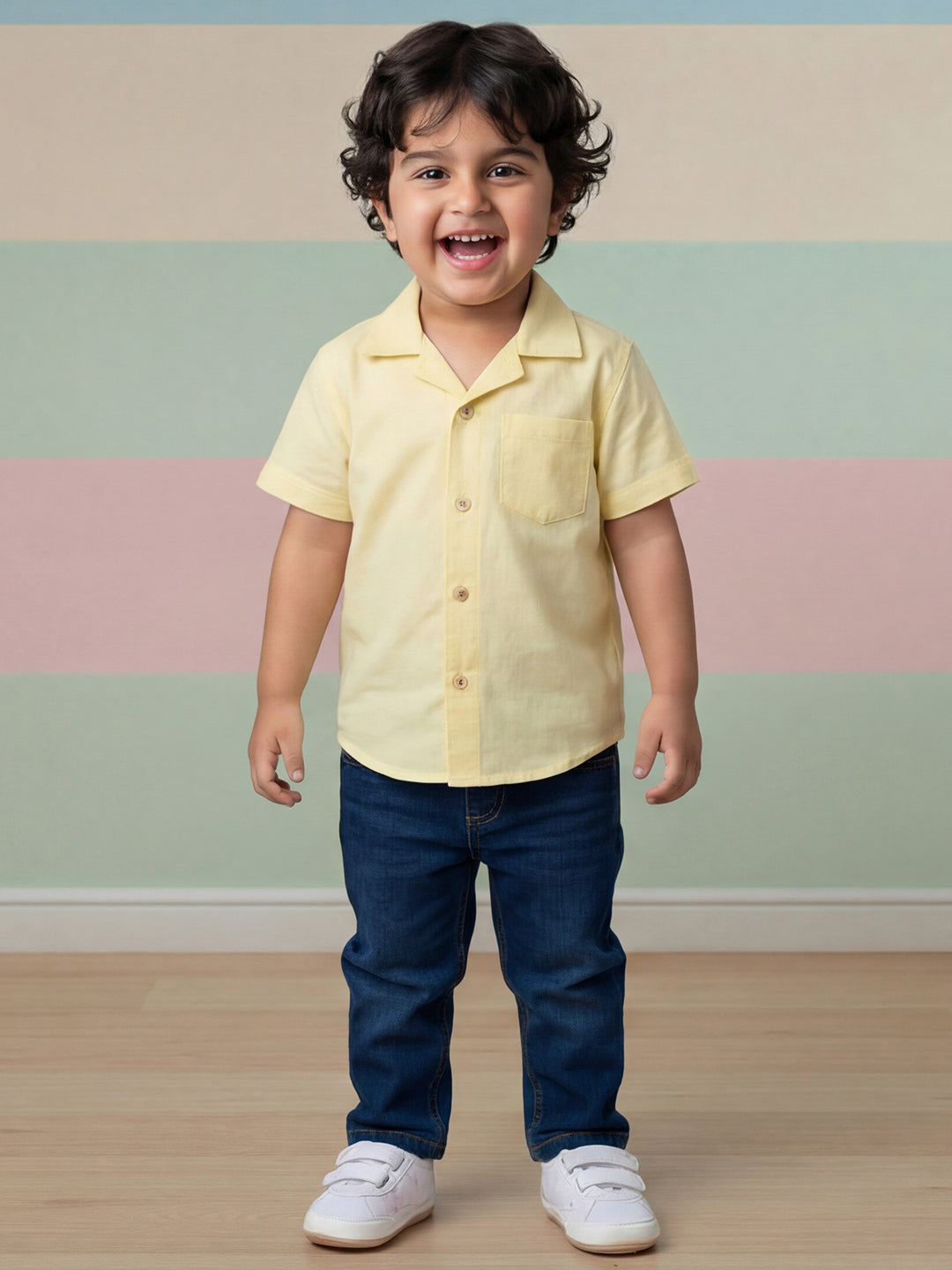 Indigo Cotton Relaxed Fit Smart Stretchable Jeans for Boys