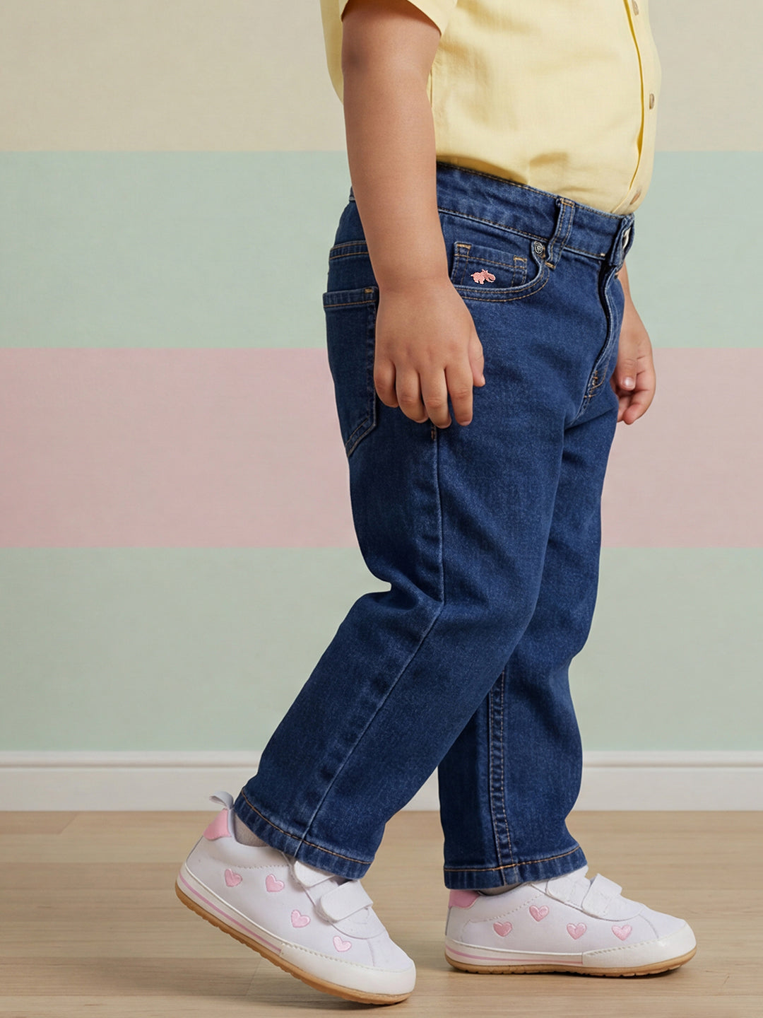 Indigo Cotton Relaxed Fit Smart Stretchable Jeans for Boys